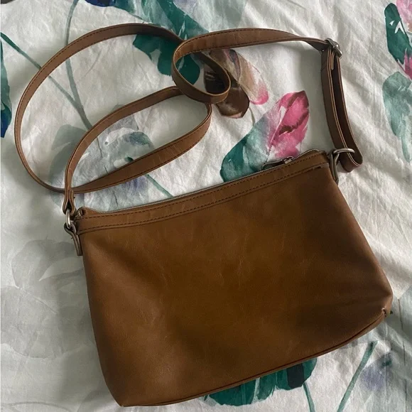Relic Tan Crossbody Bag with Silver Accents - Picture 2 of 3